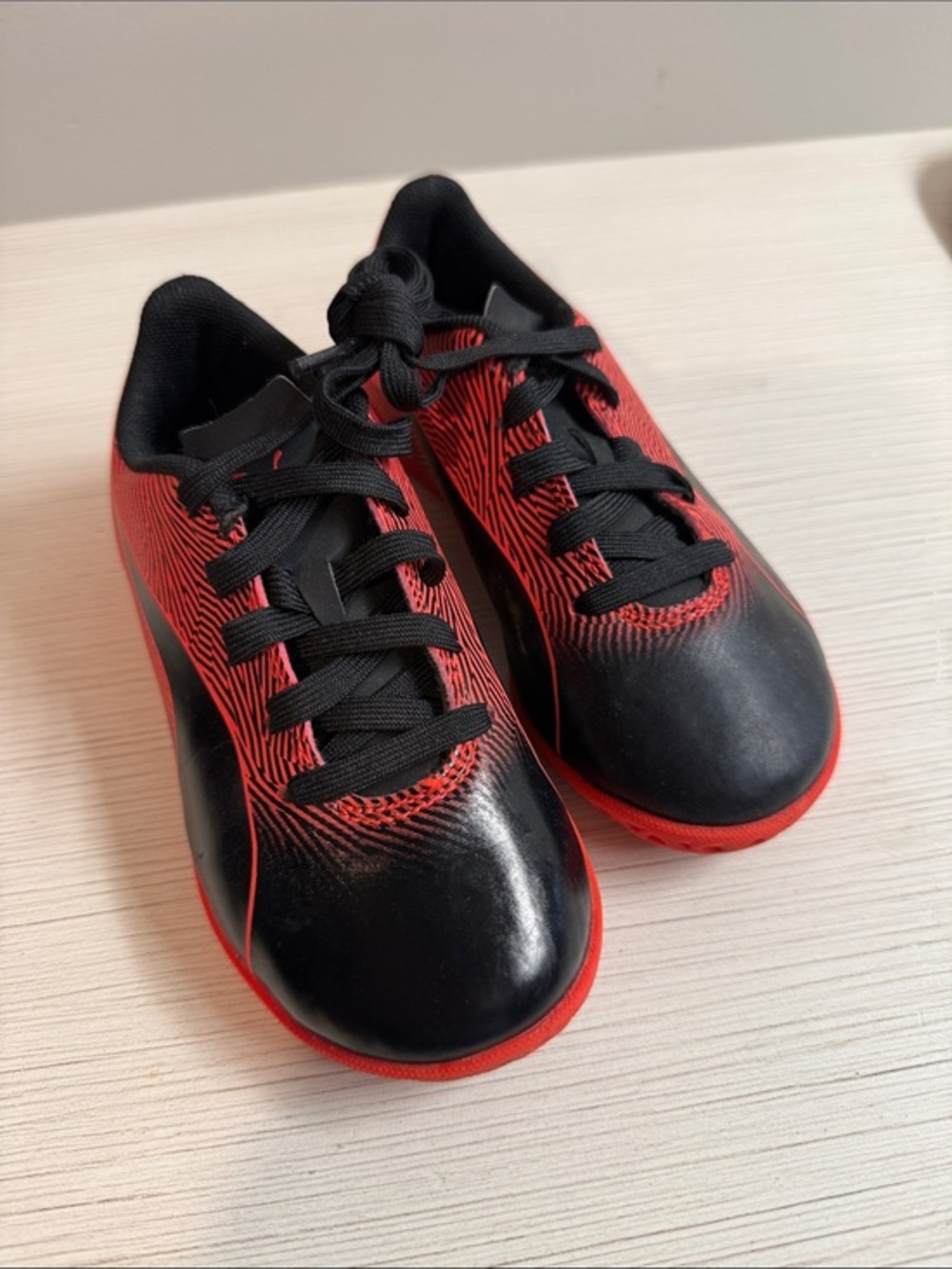 Kids Black & Red Athletic Puma Sneakers